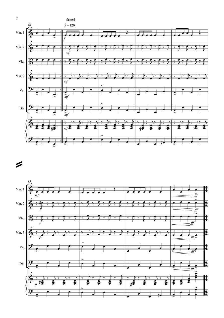 3 Dinosaur Pieces for String Orchestra String Orchestra scores gallery preview page 2