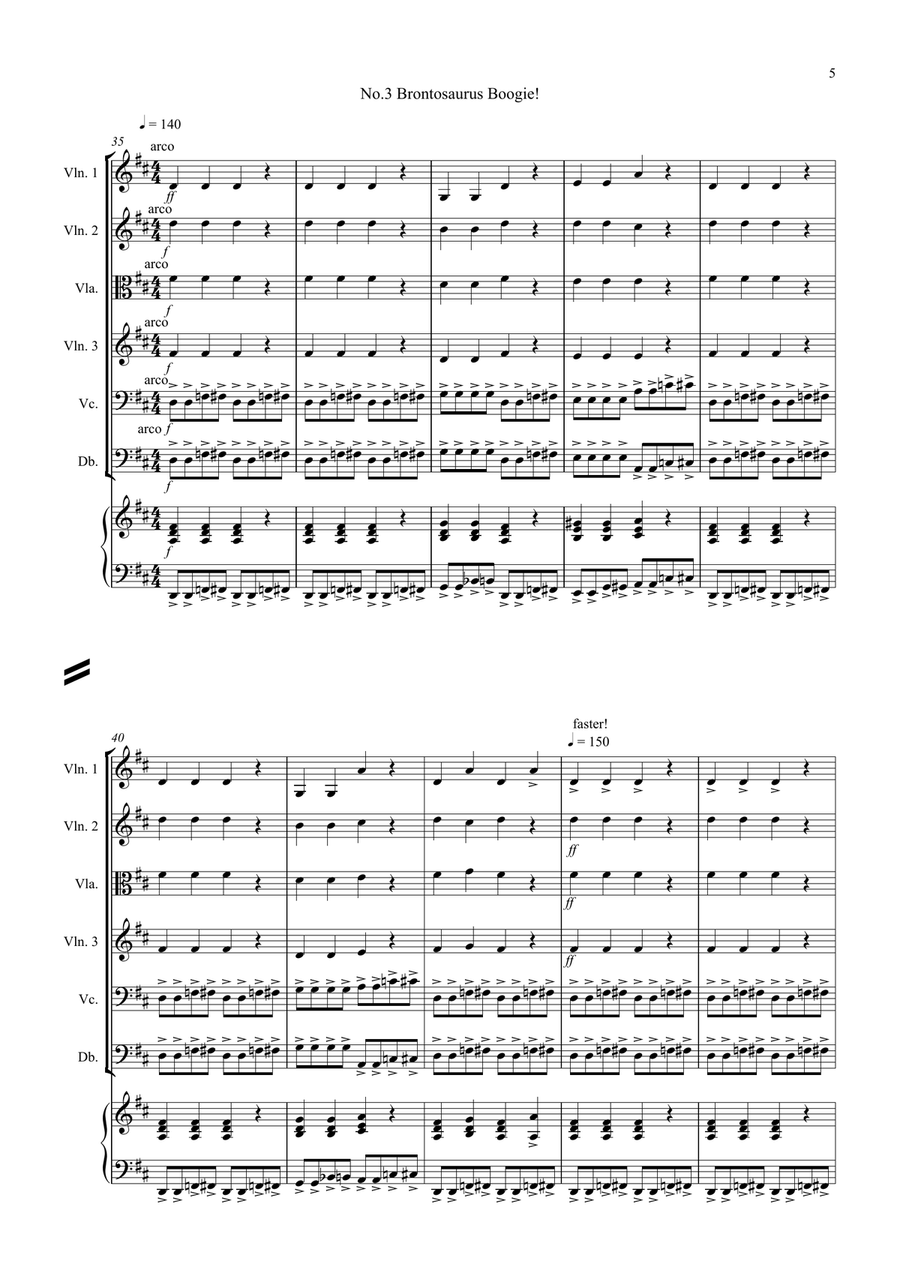 3 Dinosaur Pieces for String Orchestra String Orchestra scores gallery preview page 5