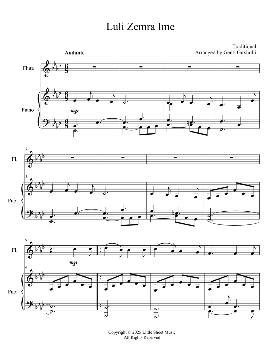 Luli Zemra Ime Luli Zemra Ime Flute Solo scores gallery preview page 2