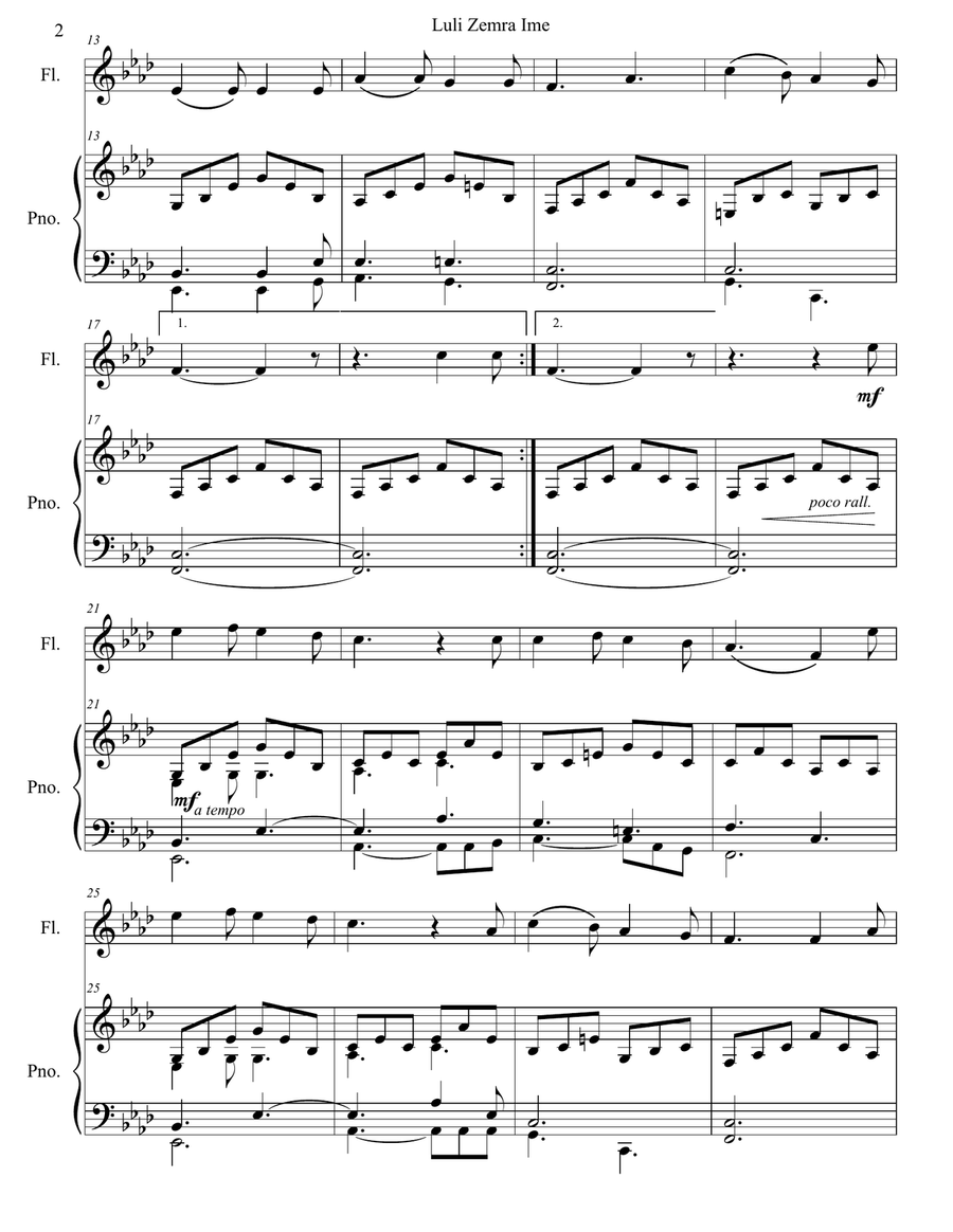 Luli Zemra Ime Luli Zemra Ime Flute Solo scores gallery preview page 3