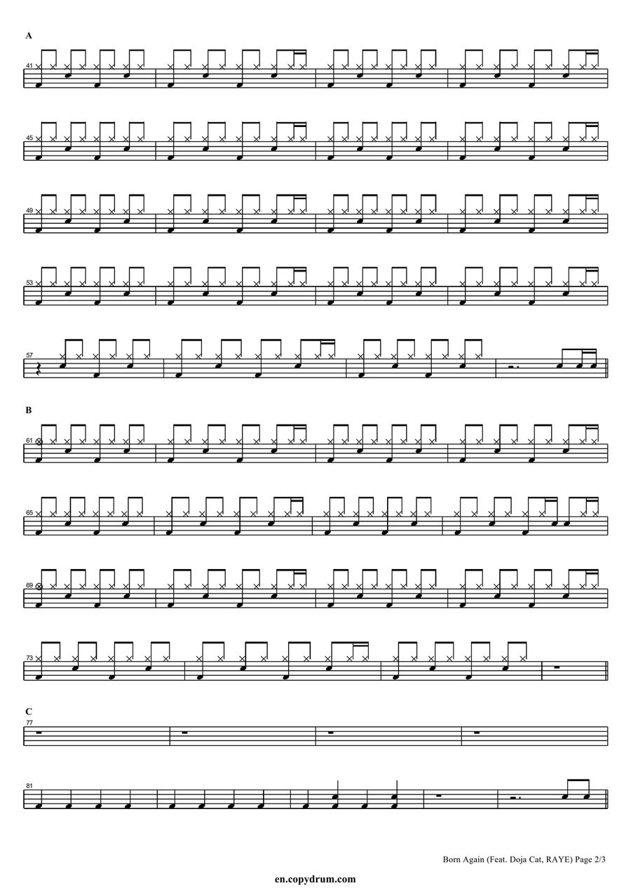 Born Again Born Again Drum Set scores gallery preview page 2