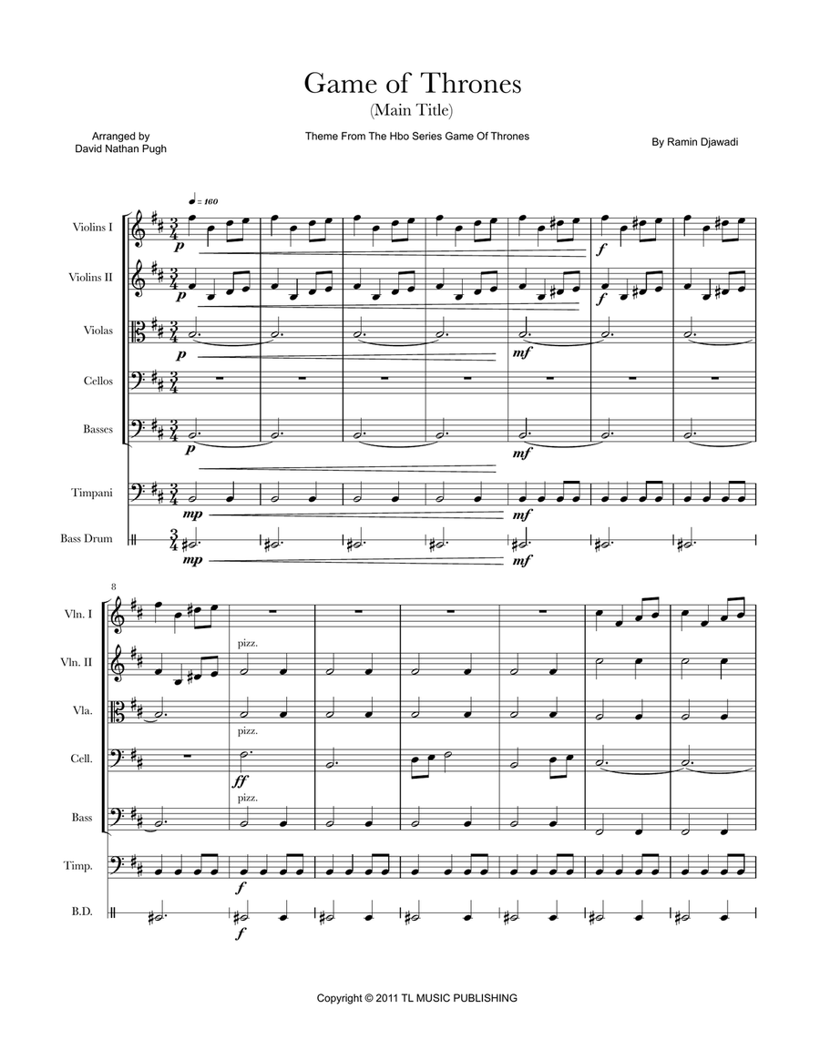 Game Of Thrones String Orchestra scores gallery preview page 1