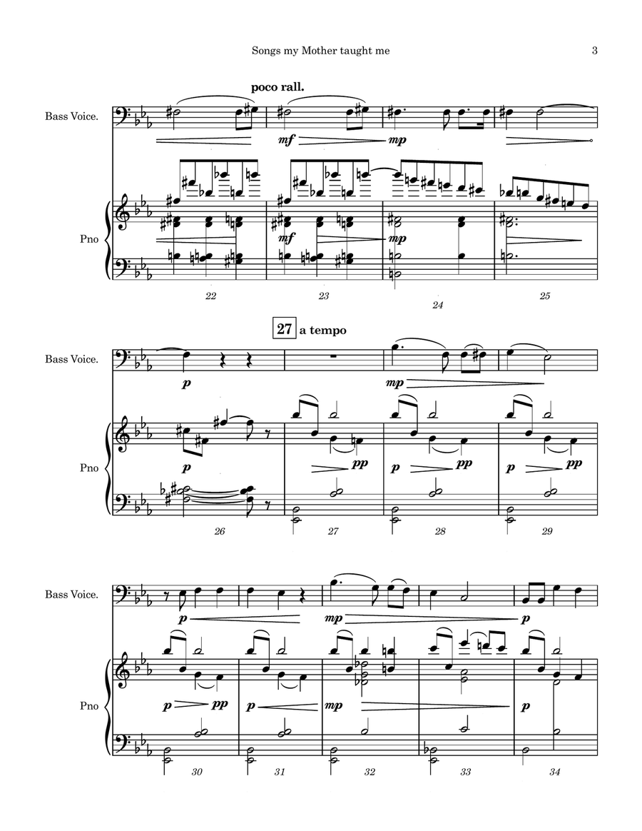 Songs my Mother Taught Me (Bass Clef Instruments) Euphonium scores gallery preview page 4