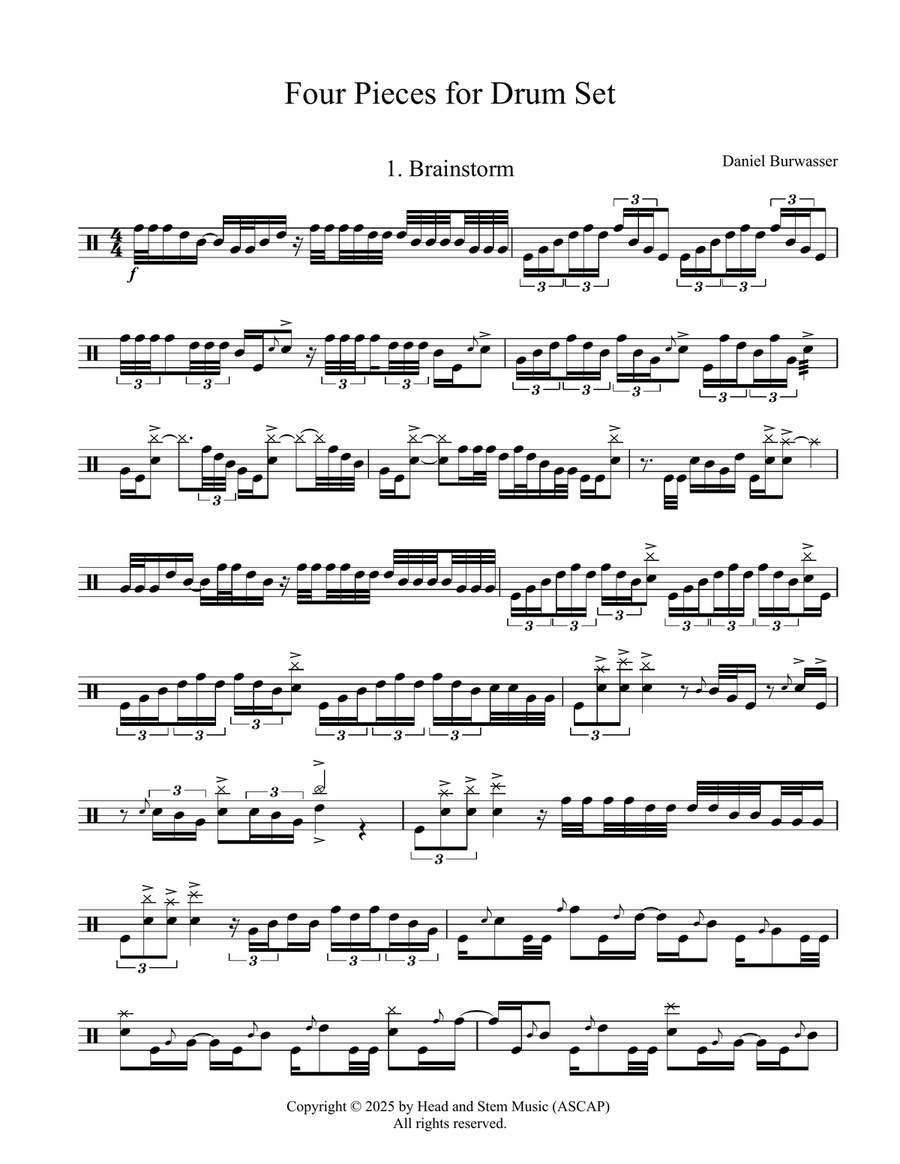 Four Pieces for Drum Set Drum Set scores gallery preview page 3