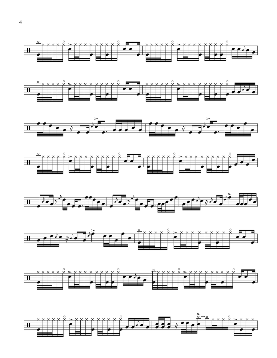 Four Pieces for Drum Set Drum Set scores gallery preview page 6