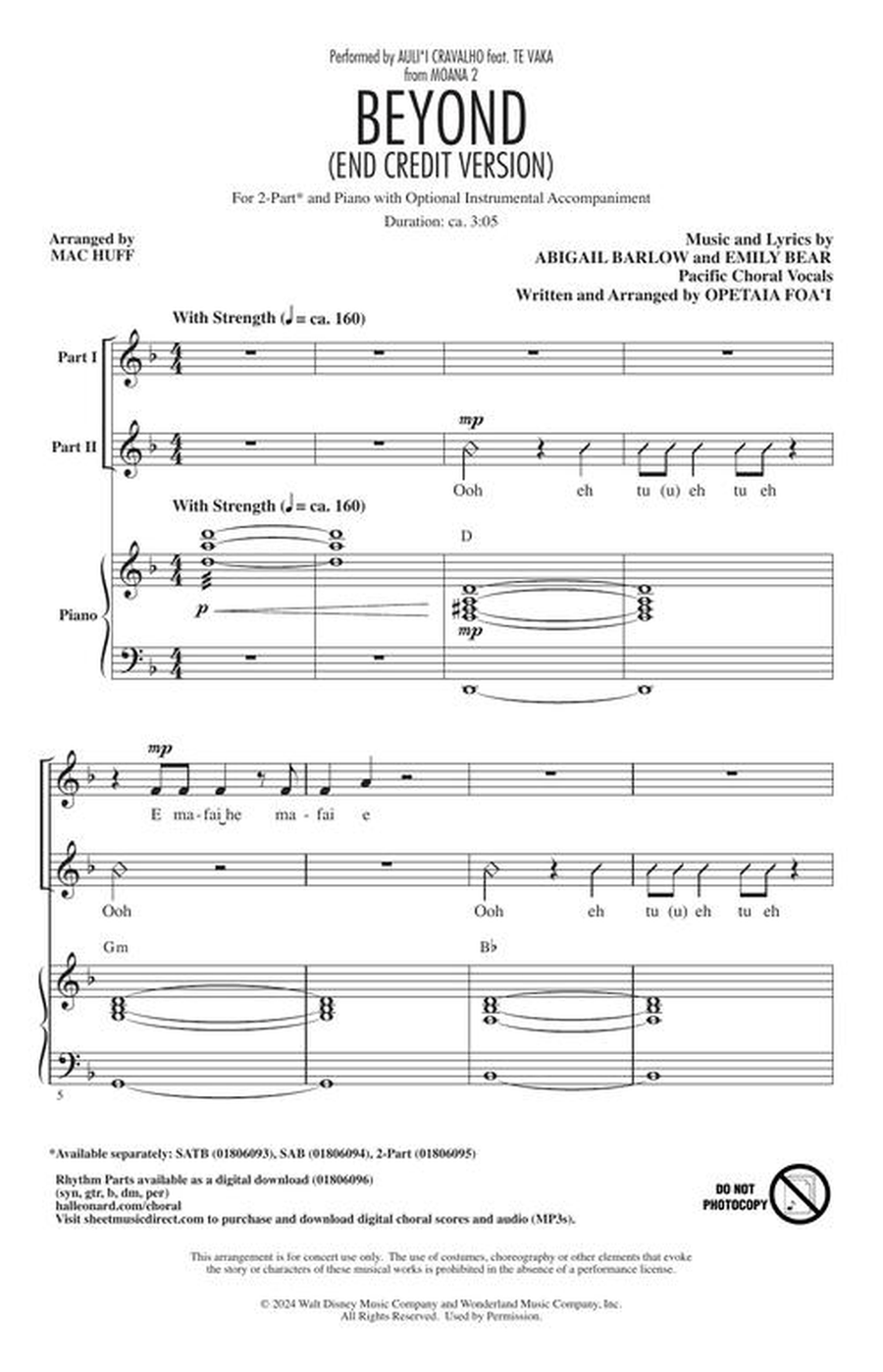 Beyond (End Credit Version) 2-Part scores gallery preview page 3