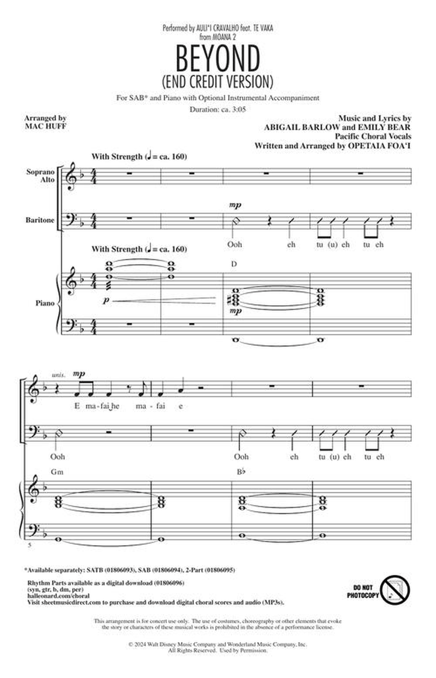 Beyond (End Credit Version) 3-Part scores gallery preview page 3