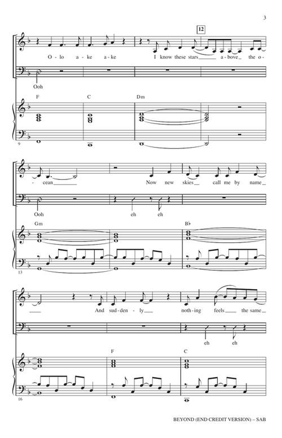 Beyond (End Credit Version) 3-Part scores gallery preview page 4