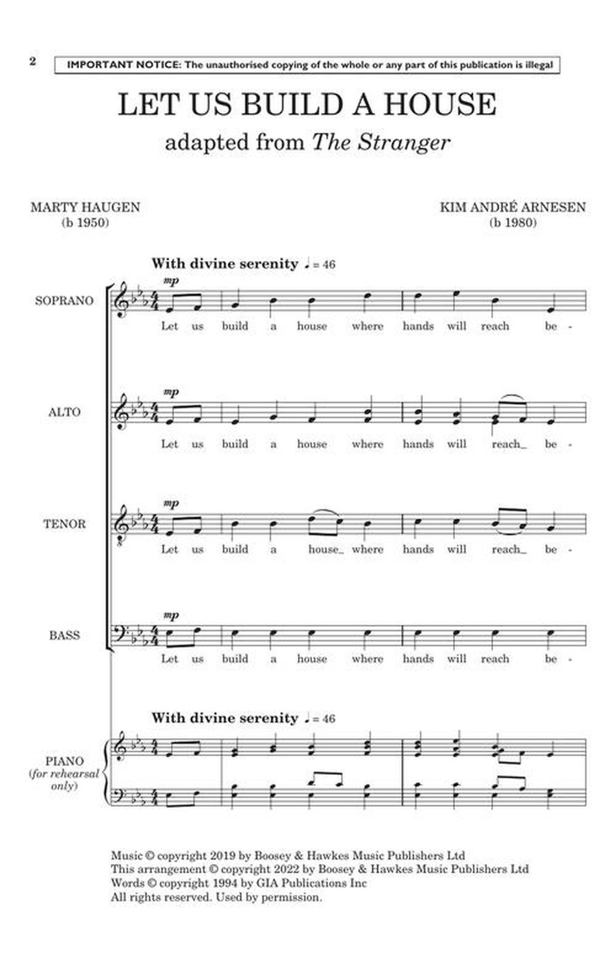 Let Us Build A House (adapted From The Stranger) Divisi scores gallery preview page 4