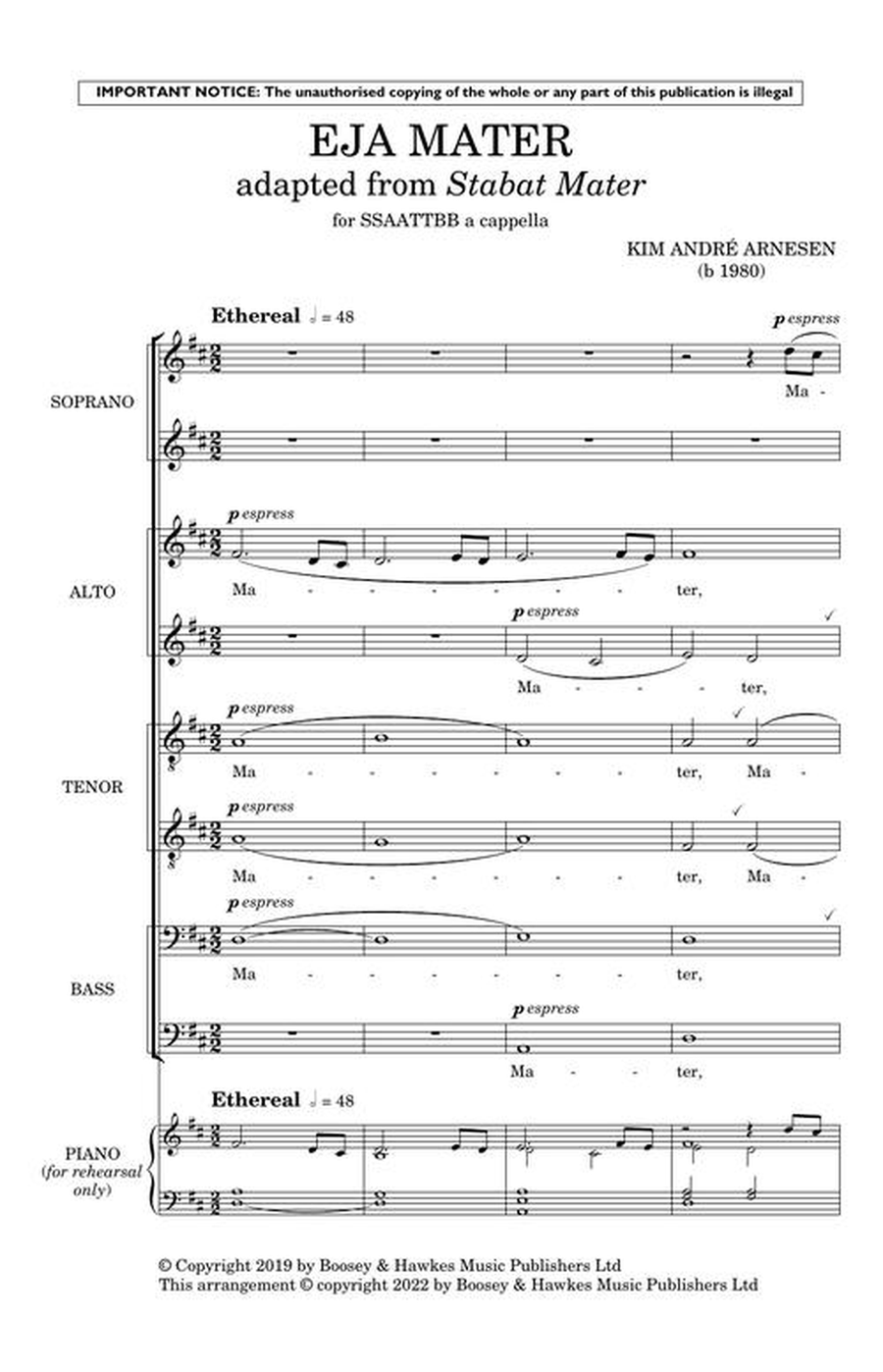 Eja Mater (adapted From Stabat Mater) (a Cappella Version) SSAATTBB scores gallery preview page 4