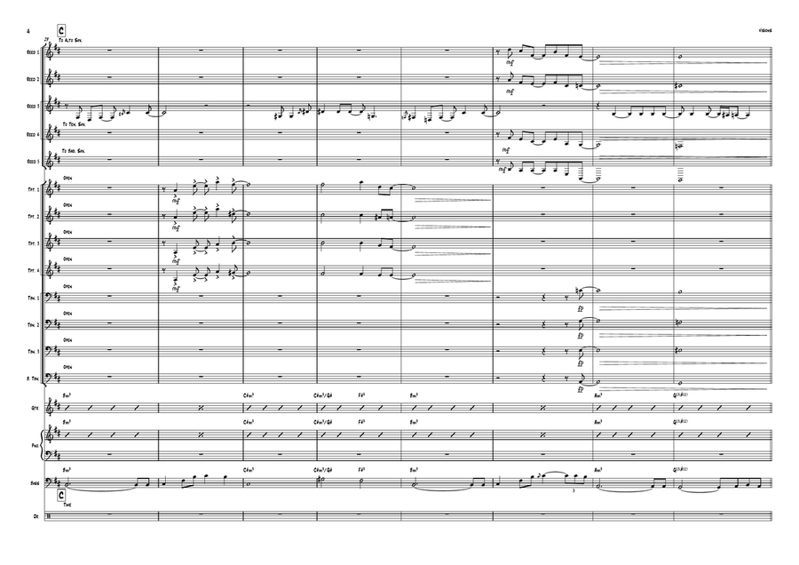 Visions - Score Only Jazz Ensemble scores gallery preview page 4