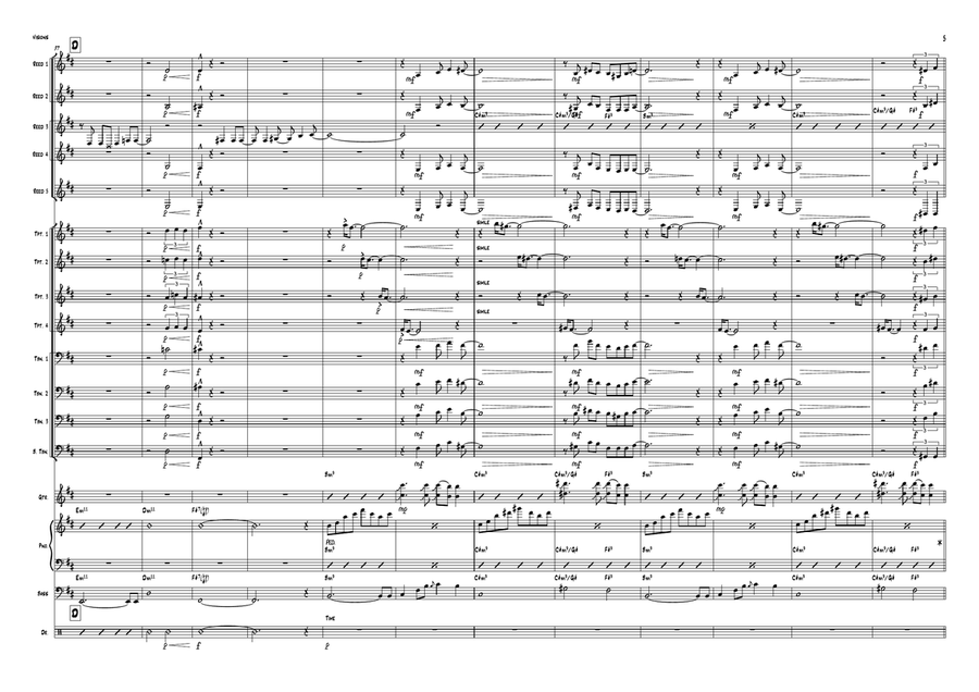 Visions - Score Only Jazz Ensemble scores gallery preview page 5