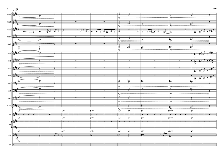 Visions - Score Only Jazz Ensemble scores gallery preview page 6