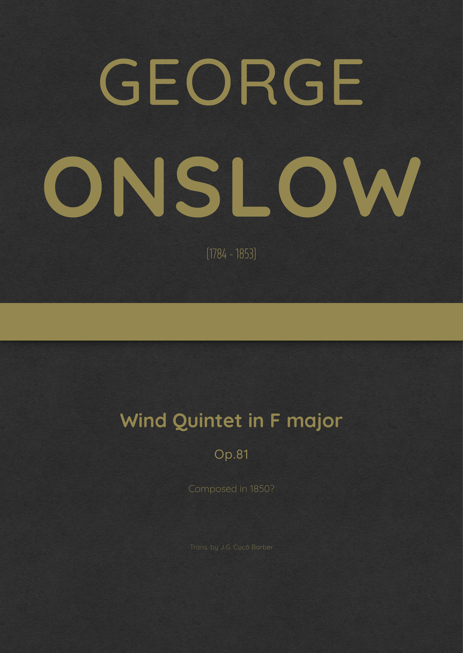 Onslow - Wind Quintet in F major, Op.81 Woodwind Quintet scores gallery preview page 1