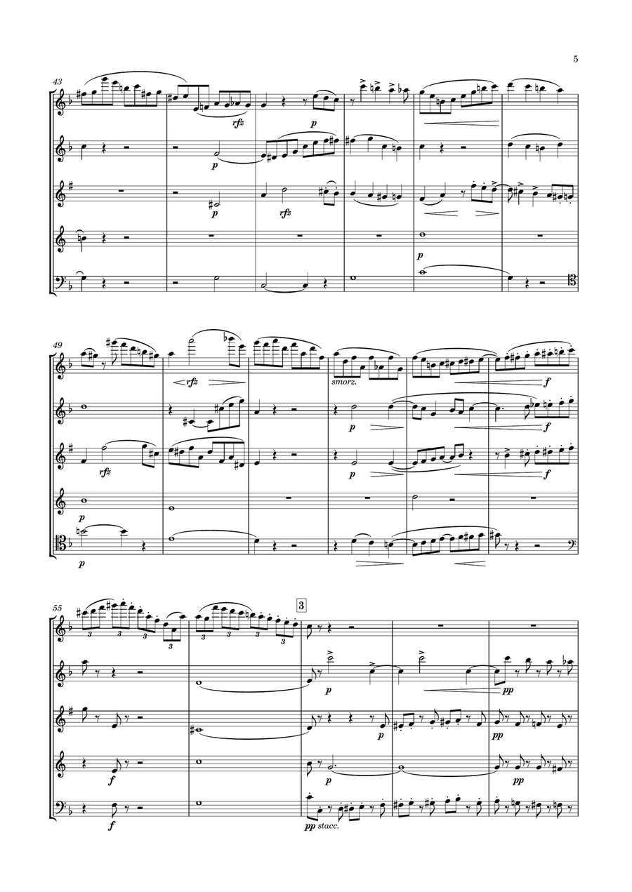 Onslow - Wind Quintet in F major, Op.81 Woodwind Quintet scores gallery preview page 5