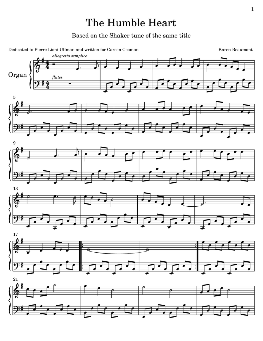 The Humble Heart (manuals only) Organ Solo scores gallery preview page 2