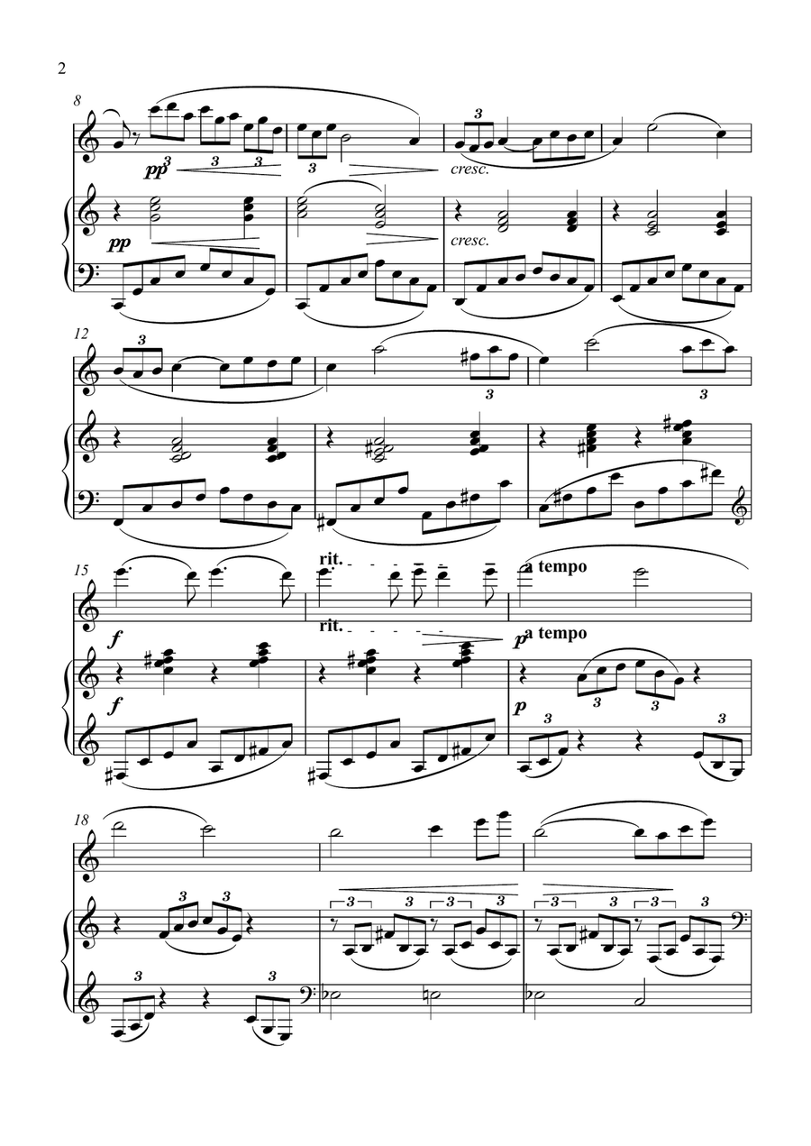 Arabesque No.1 - Flute and Piano Flute scores gallery preview page 2