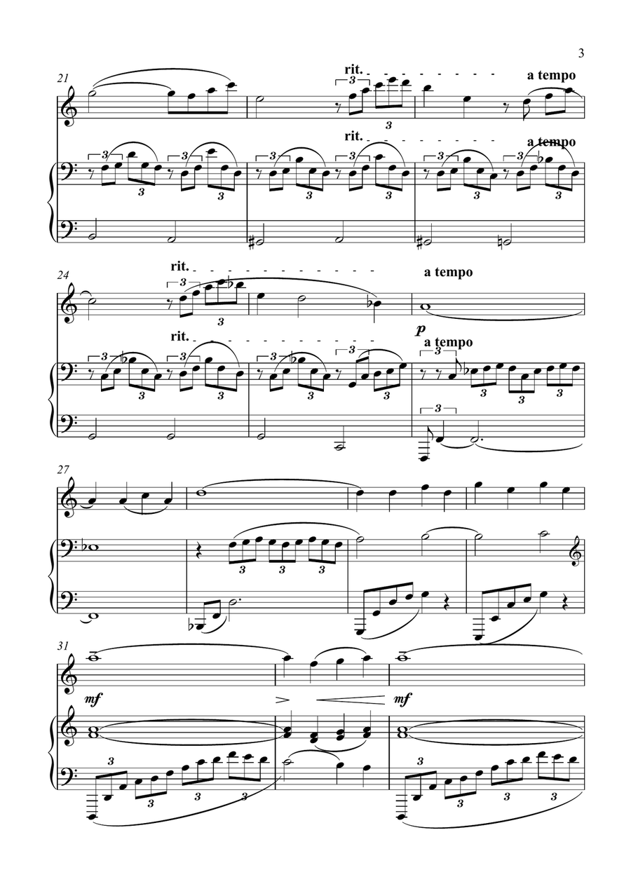 Arabesque No.1 - Flute and Piano Flute scores gallery preview page 3