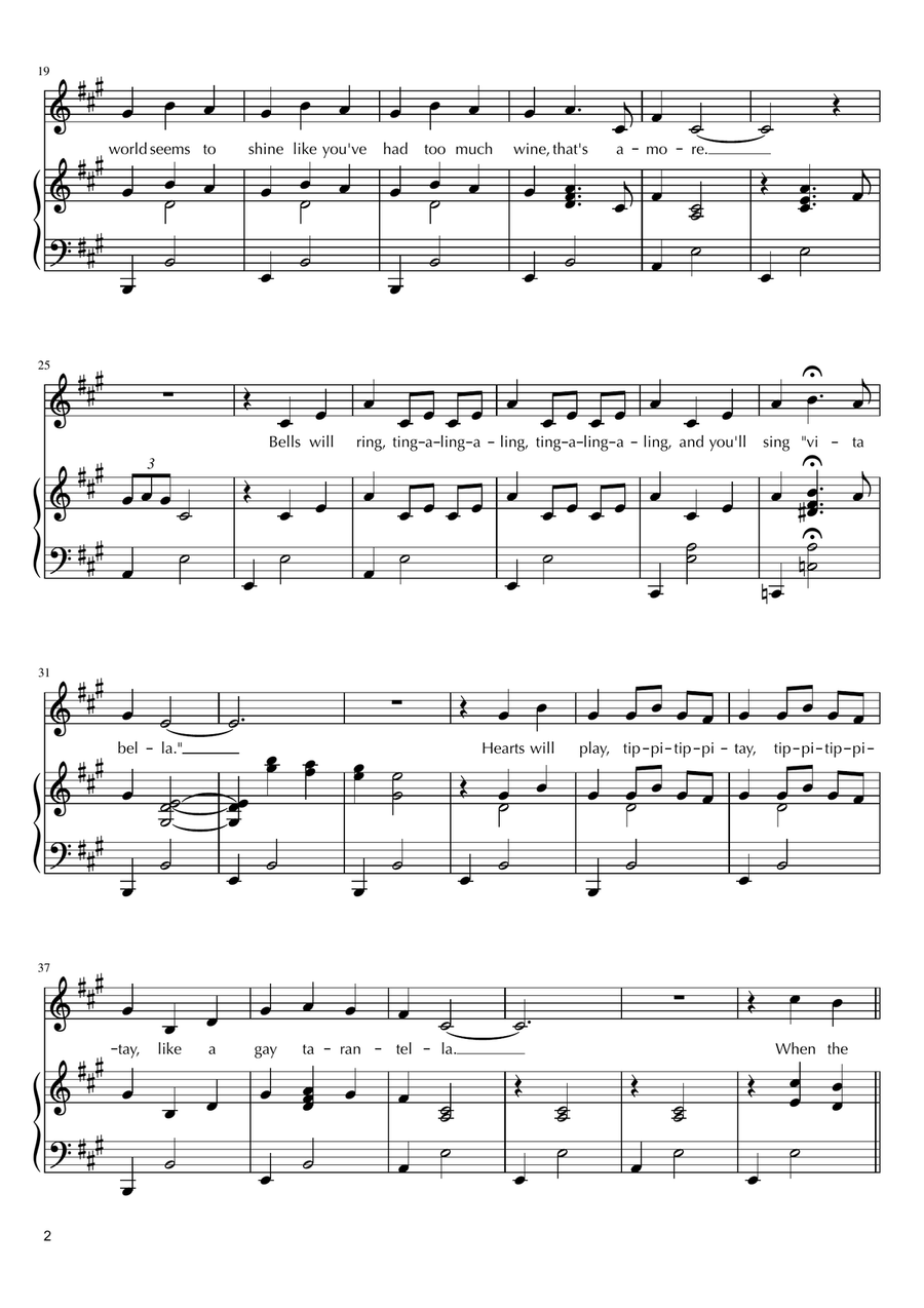 That's Amore (That's Love) Piano, Vocal scores gallery preview page 2