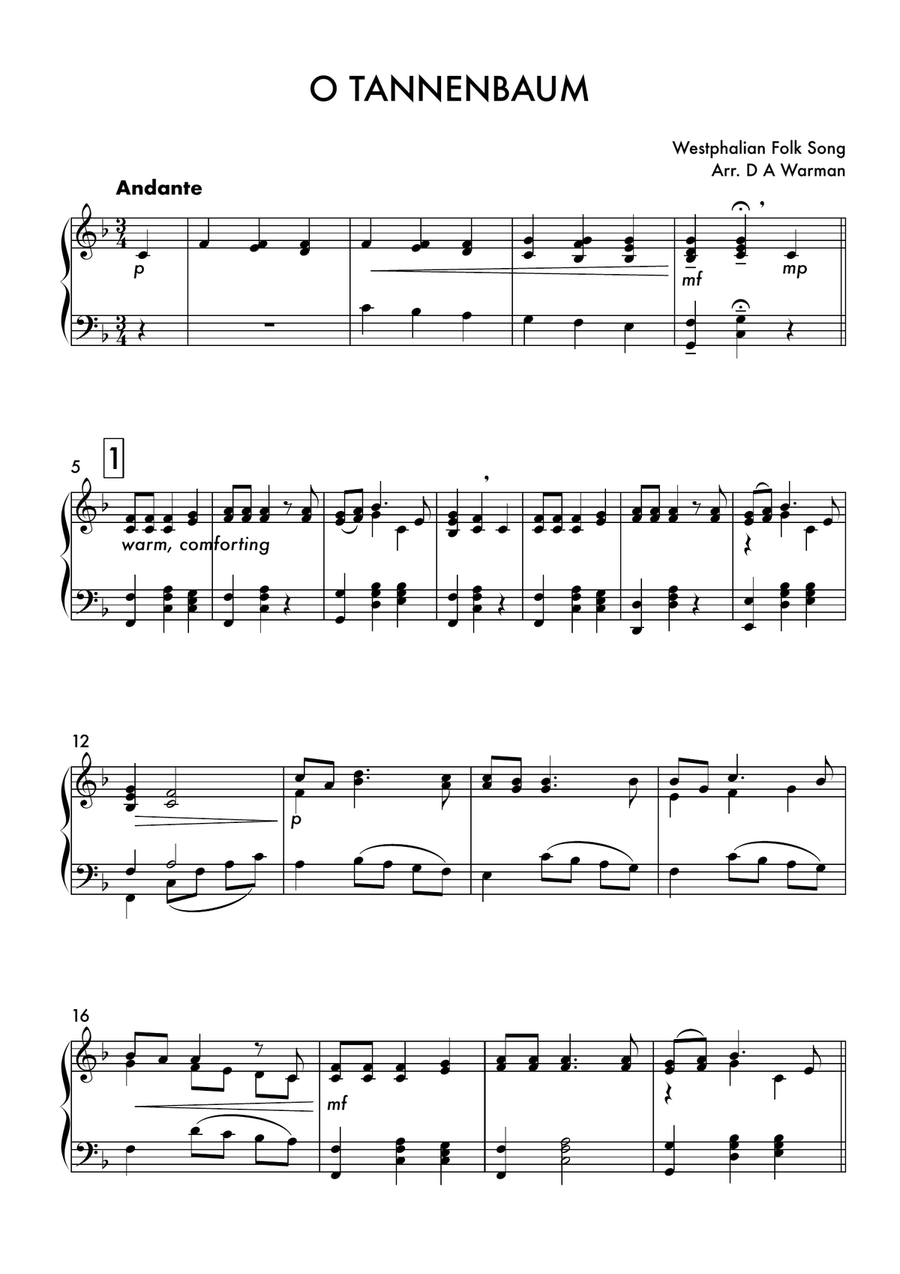 O Tannenbaum Piano Solo scores gallery preview page 1