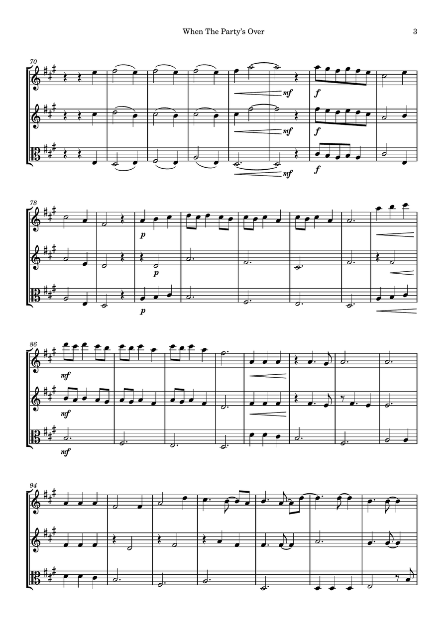 When The Party's Over When The Party's Over String Trio scores gallery preview page 3