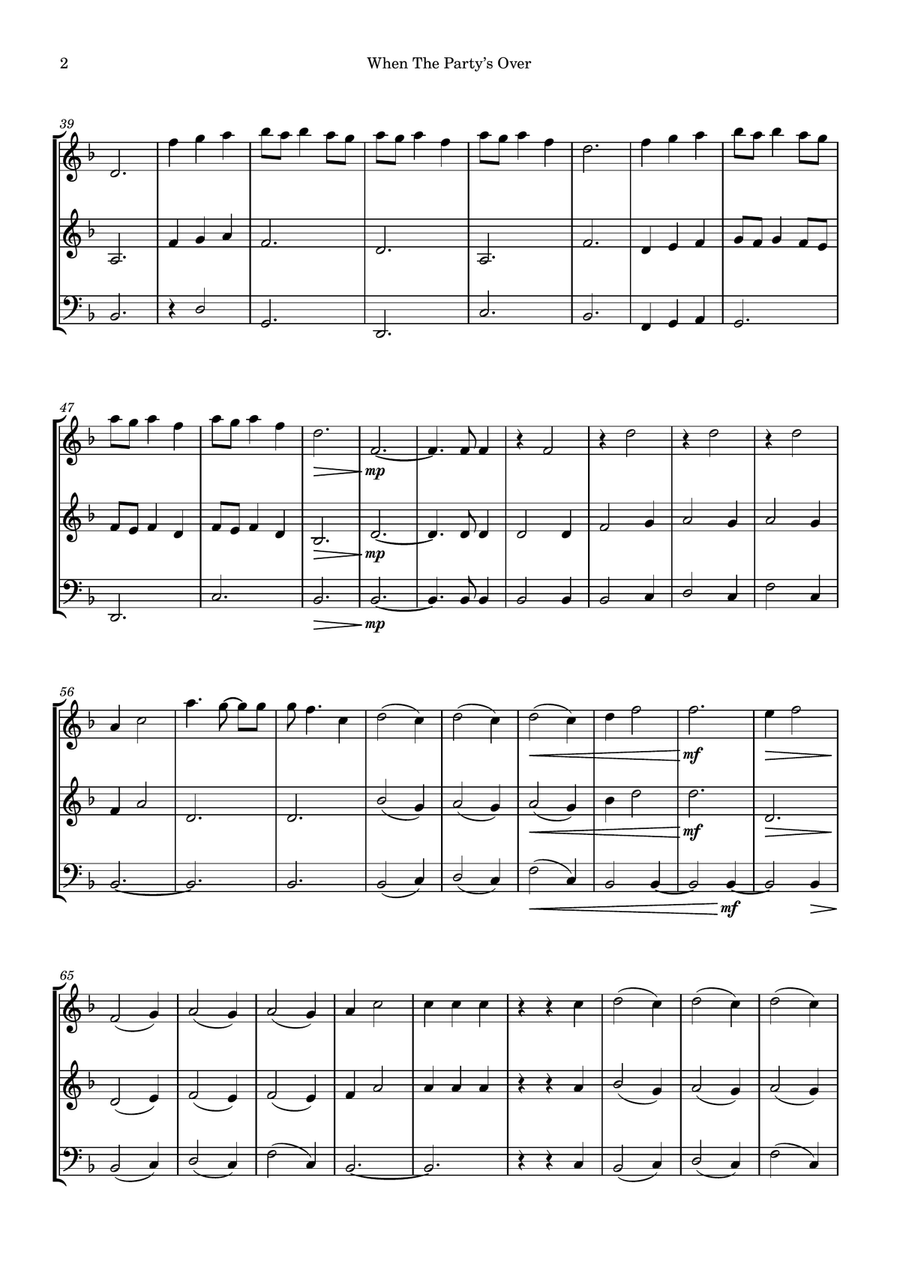 When The Party's Over When The Party's Over String Trio scores gallery preview page 2