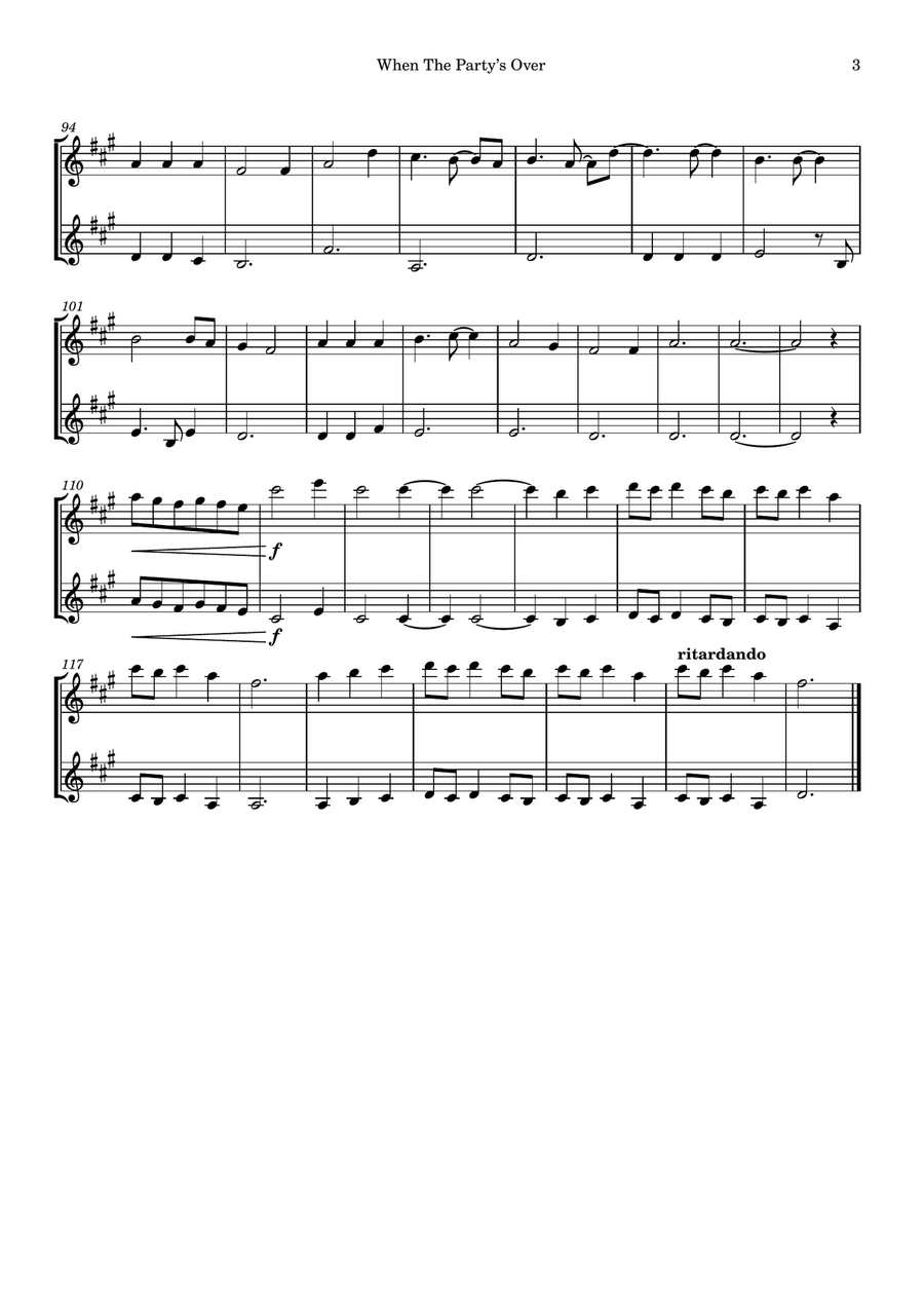 When The Party's Over When The Party's Over String Duet scores gallery preview page 3