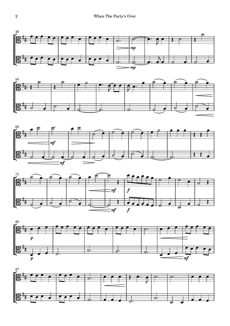 When The Party's Over When The Party's Over String Duet scores gallery preview page 2