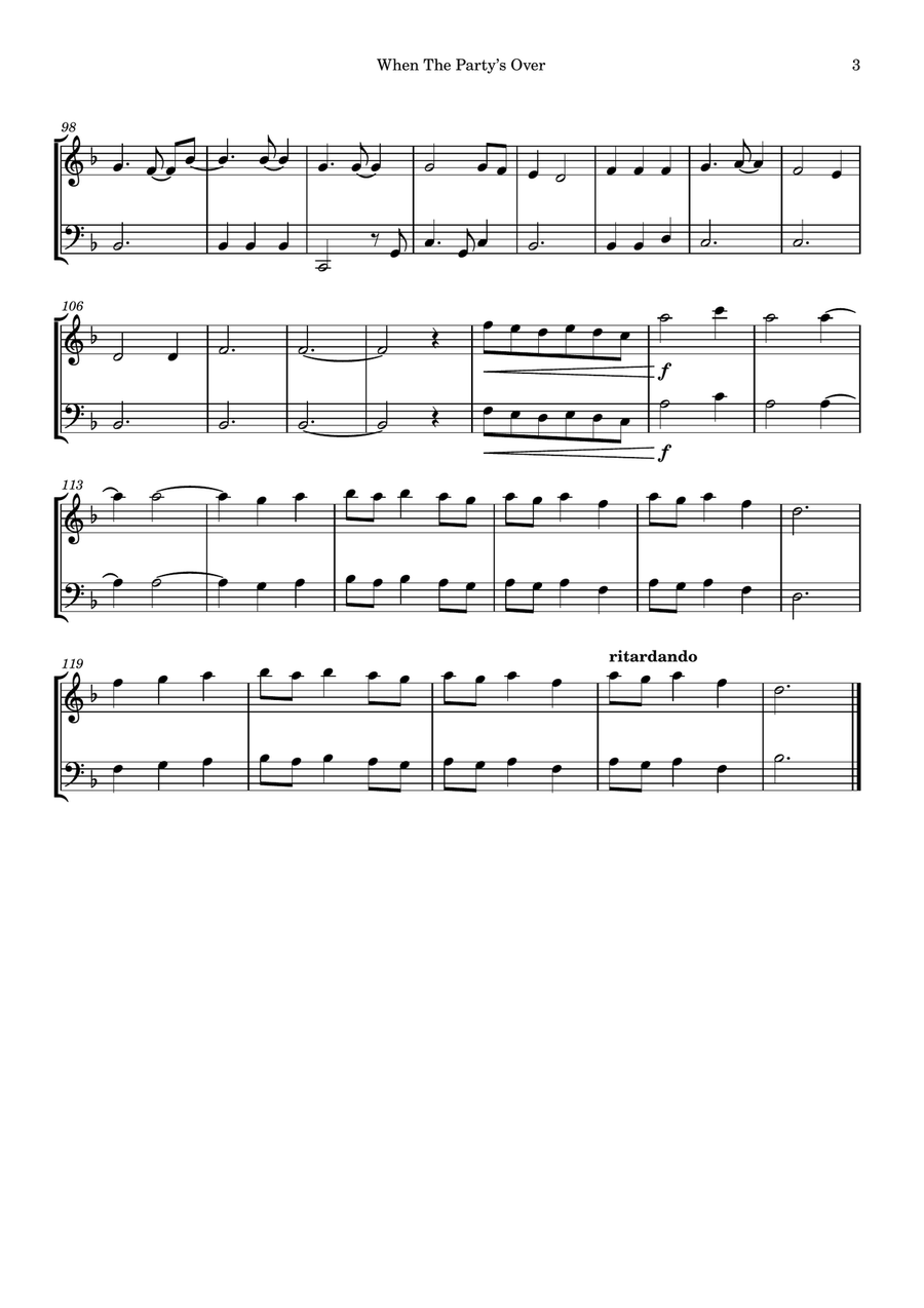 When The Party's Over When The Party's Over String Duet scores gallery preview page 3