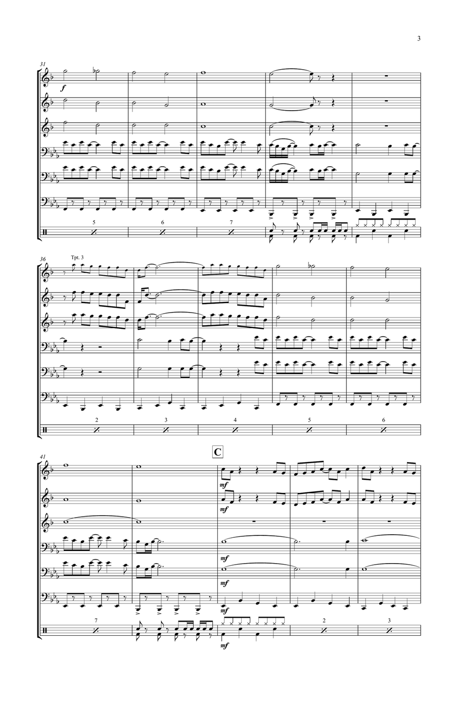 Y.m.c.a. Y.m.c.a. Brass Ensemble scores gallery preview page 3