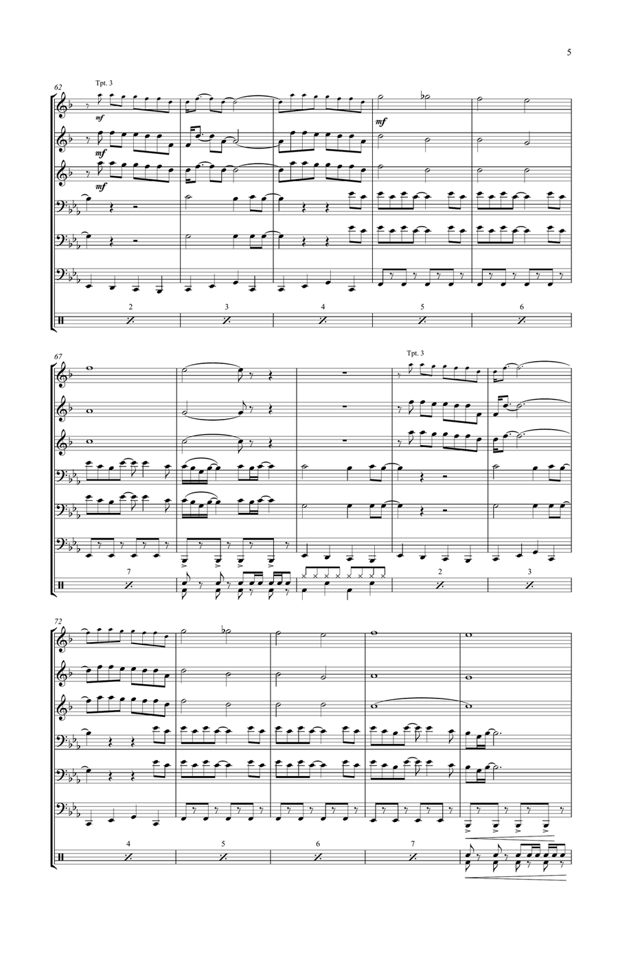 Y.m.c.a. Y.m.c.a. Brass Ensemble scores gallery preview page 5