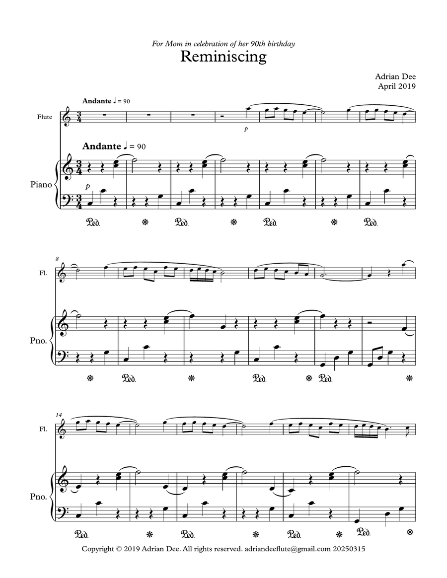 Reminiscing Chamber Music scores gallery preview page 3