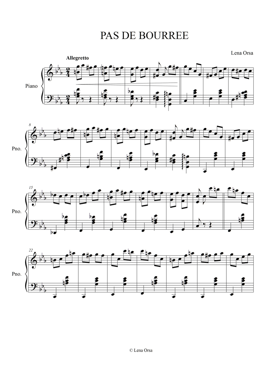 Pas de Bourree | Ballet Class Music Piano Method scores gallery preview page 1