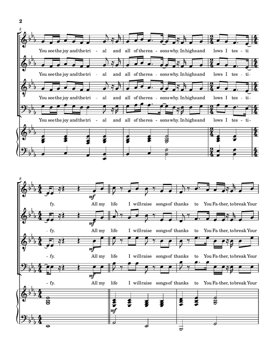 Praise The Giver by Matt Maher 4-Part - Digital Sheet Music page 3
