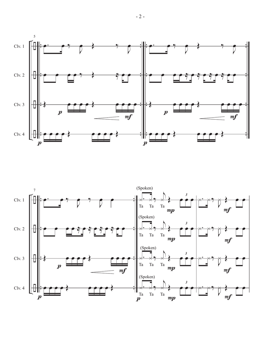 La Clave Bien Temperada (The Well-Tempered Clave) Percussion Ensemble scores gallery preview page 2