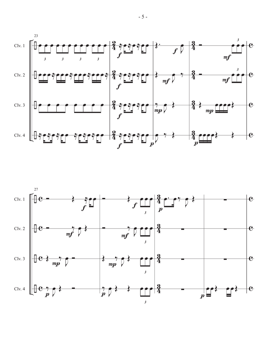 La Clave Bien Temperada (The Well-Tempered Clave) Percussion Ensemble scores gallery preview page 5