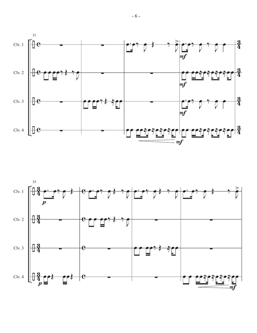 La Clave Bien Temperada (The Well-Tempered Clave) Percussion Ensemble scores gallery preview page 6