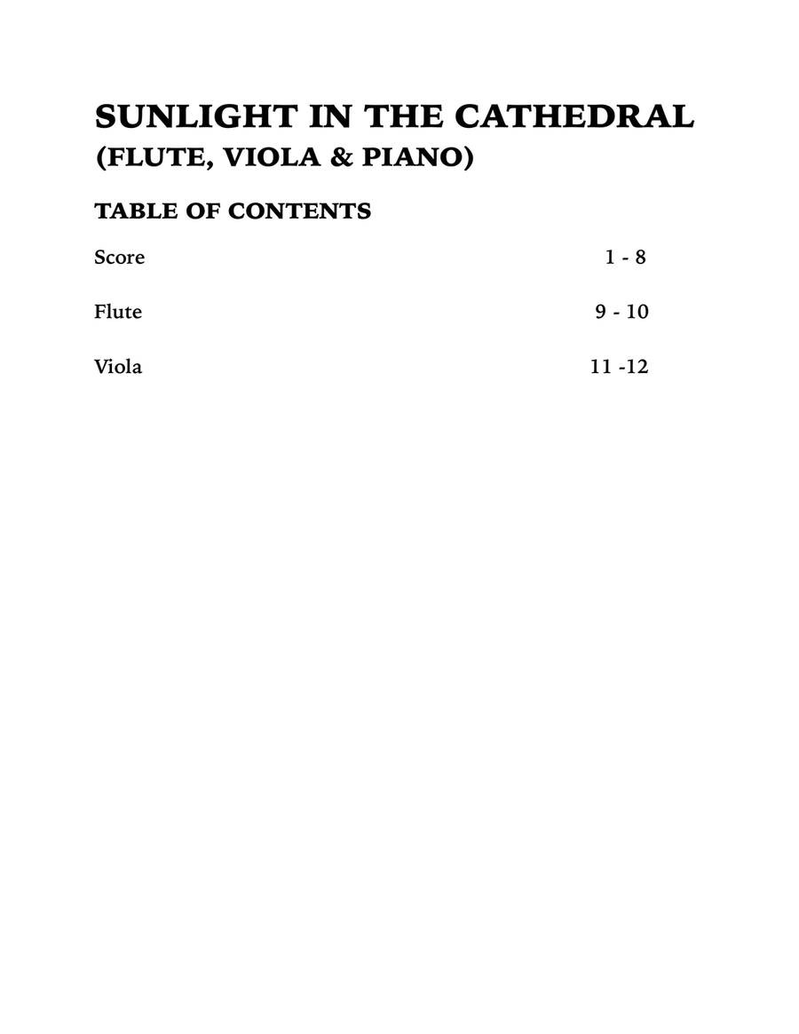 Sunlight in the Cathedral (Mountain Prelude): Trio for Flute, Viola and Piano Small Ensemble scores gallery preview page 4