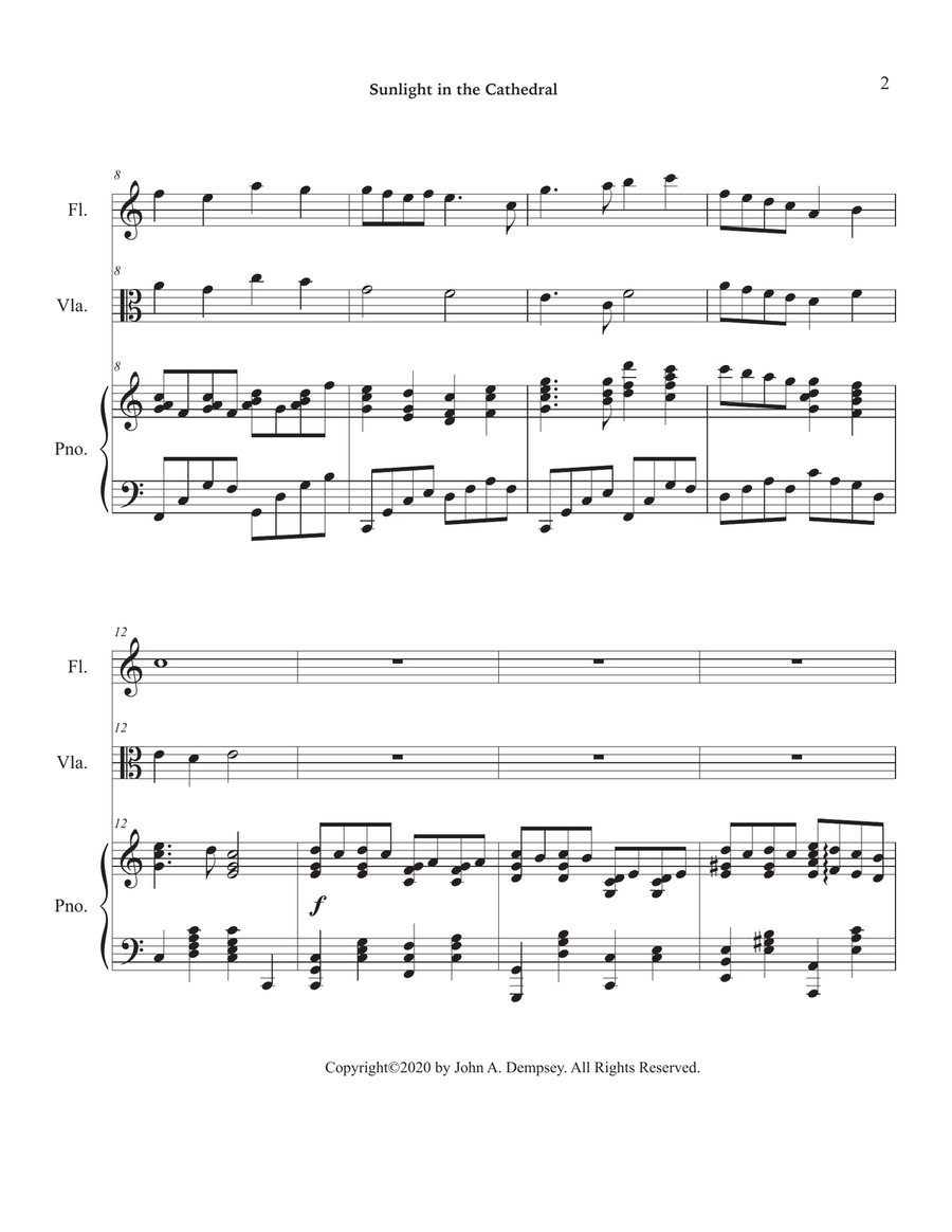 Sunlight in the Cathedral (Mountain Prelude): Trio for Flute, Viola and Piano Small Ensemble scores gallery preview page 6