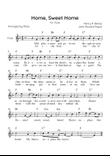 Home! Sweet Home! - Flute Solo in F Major - Lyrics & Chords - Easy Level Sheet Music