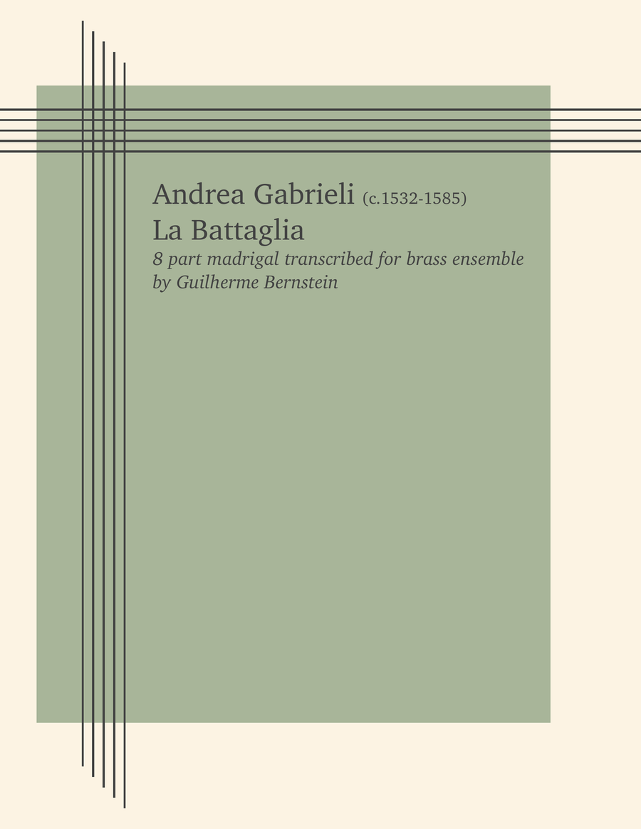 La Battaglia - 8 part madrigal for brass ensemble Brass Ensemble scores gallery preview page 1