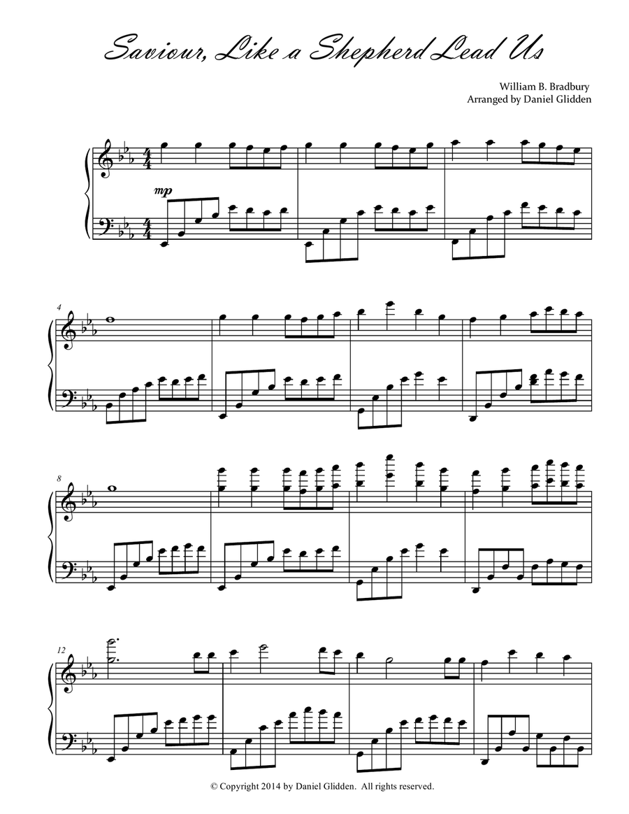 Savior, Like a Shepherd Lead Us Piano Solo scores gallery preview page 1