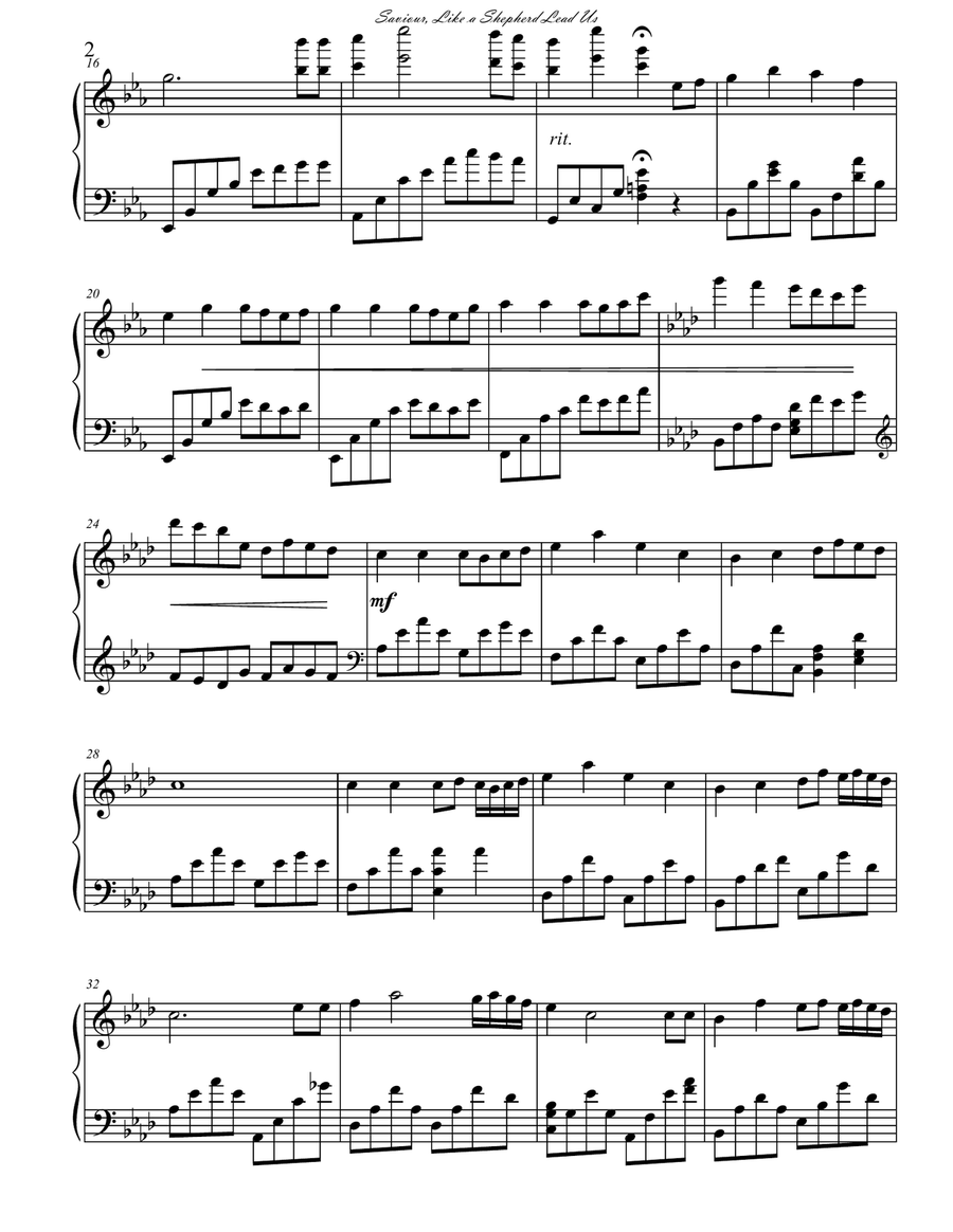 Savior, Like a Shepherd Lead Us Piano Solo scores gallery preview page 2