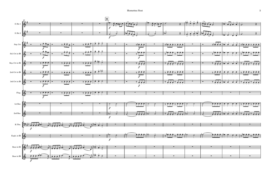 Hornettes Nest for British Brass Band - Eb Horn Duet Brass Band scores gallery preview page 3