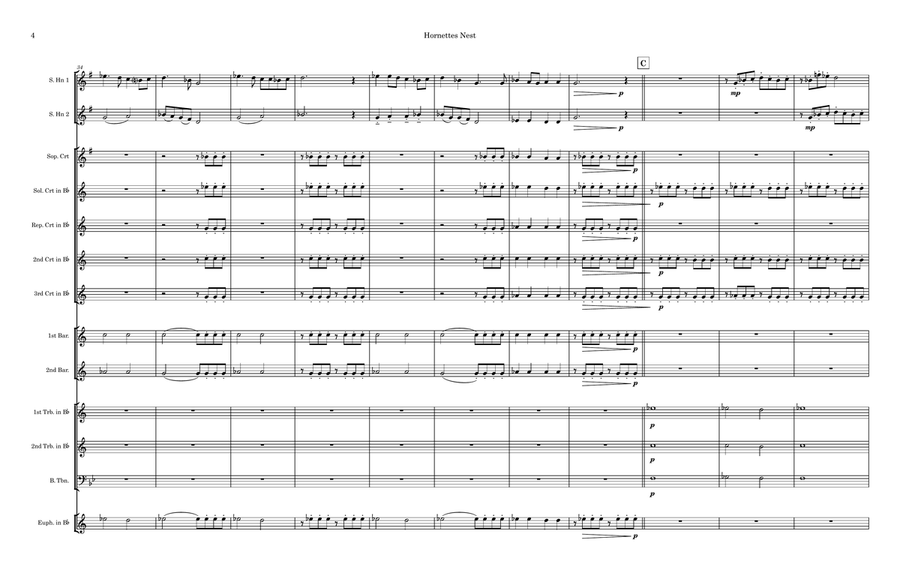 Hornettes Nest for British Brass Band - Eb Horn Duet Brass Band scores gallery preview page 4