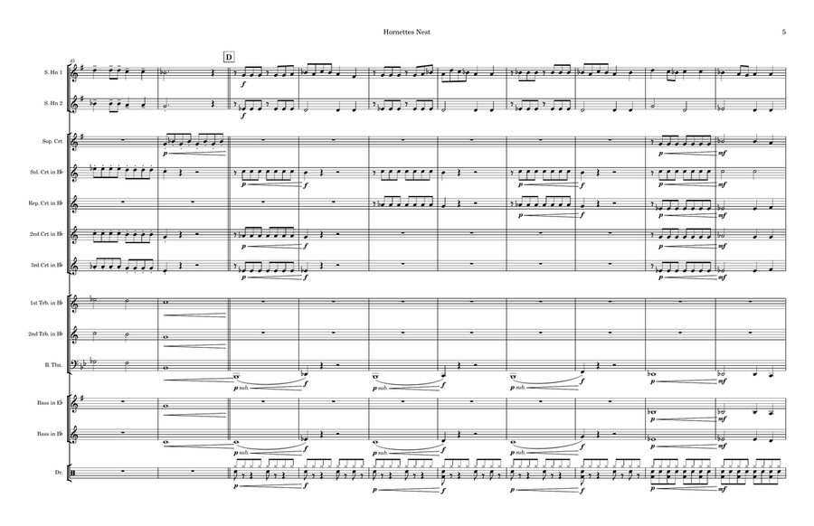 Hornettes Nest for British Brass Band - Eb Horn Duet Brass Band scores gallery preview page 5