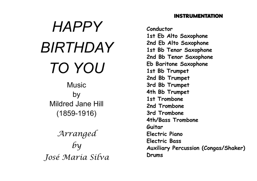 HAPPY BIRTHDAY TO YOU for Jazz Ensemble Jazz Ensemble scores gallery preview page 2