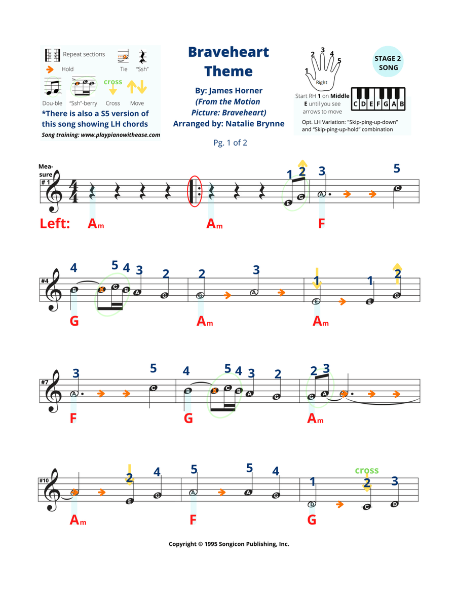 Braveheart - Main Title Piano scores gallery preview page 2