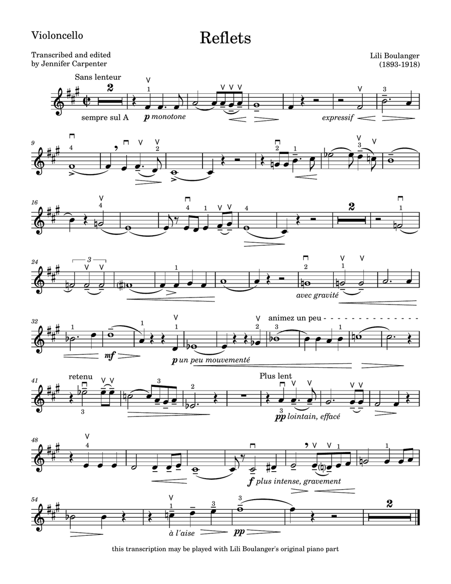 Reflets Reflets Cello Solo scores gallery preview page 1