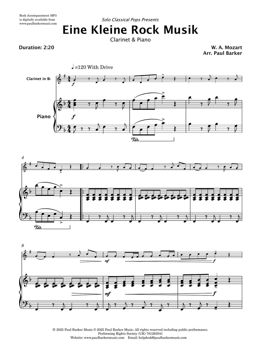 Solo Classical Pops Book 1 (Clarinet & Piano) B-Flat Clarinet scores gallery preview page 3